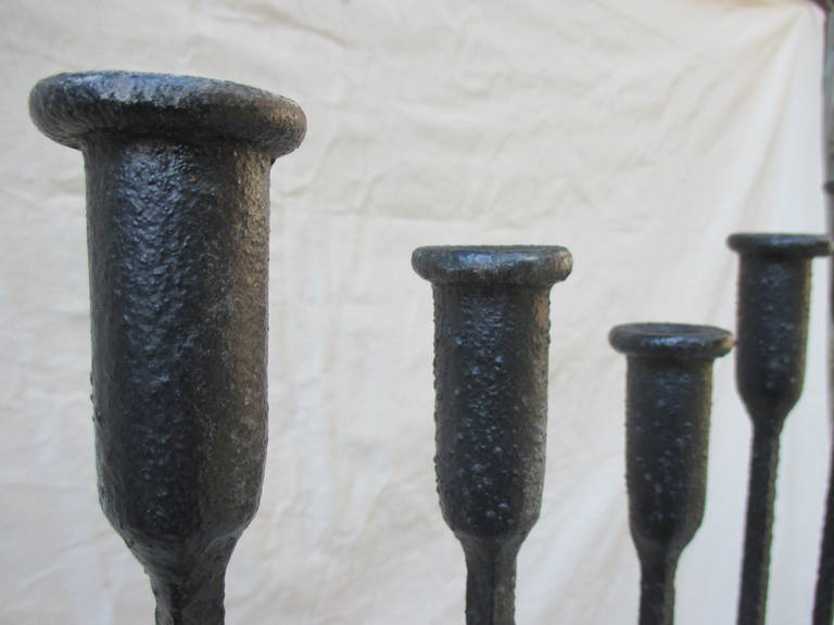 20th Century Pair of Wrought Iron Candelabra