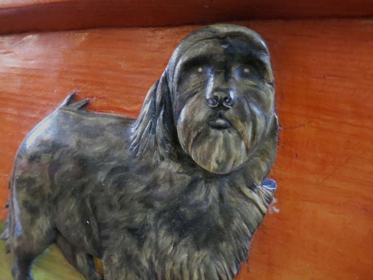 Carved Plaque of a Terrier For Sale 2