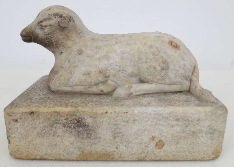 Carved marble in the form of a lamb