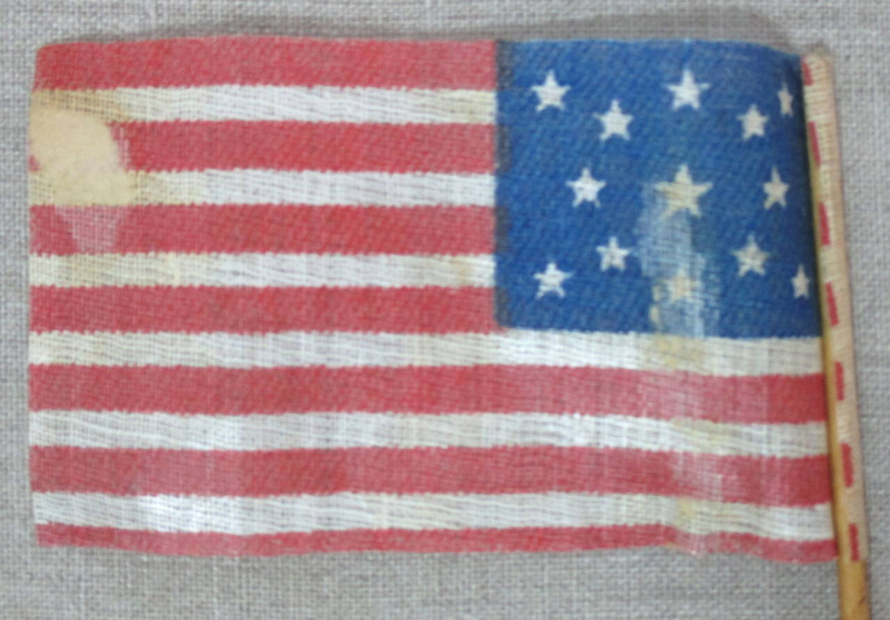 13 Star Parade Flag in a Medallion Pattern In Good Condition For Sale In North Egremont, MA