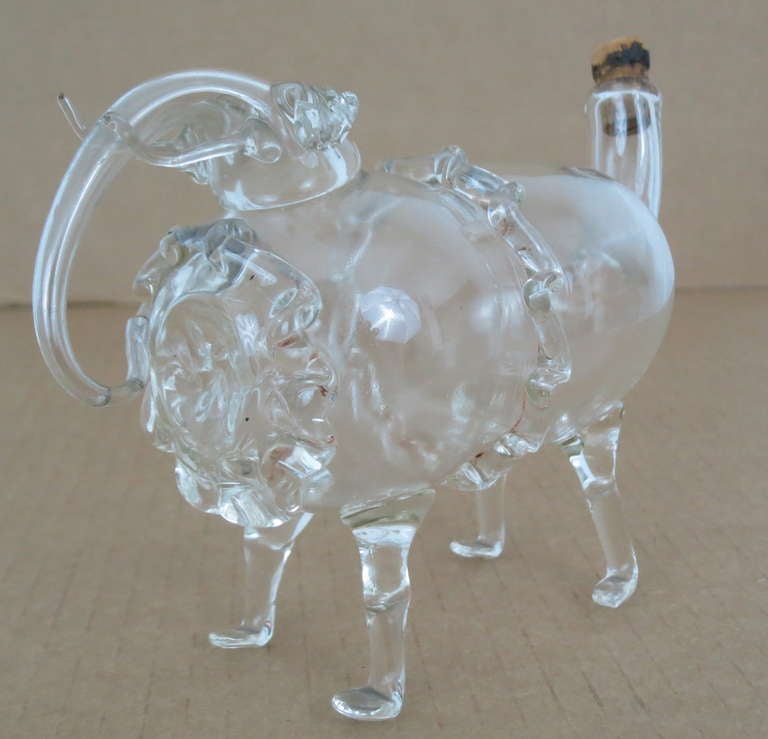 Unknown Glass Elephant Whimsey Bottle