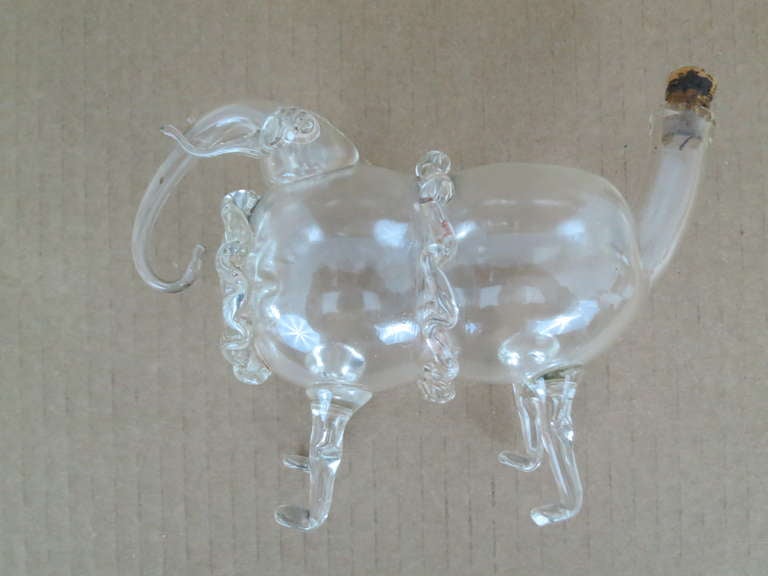Mid-20th Century Glass Elephant Whimsey Bottle