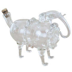 Vintage Glass Elephant Whimsey Bottle