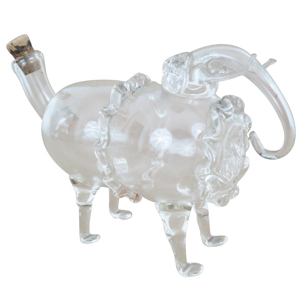 Glass Elephant Whimsey Bottle