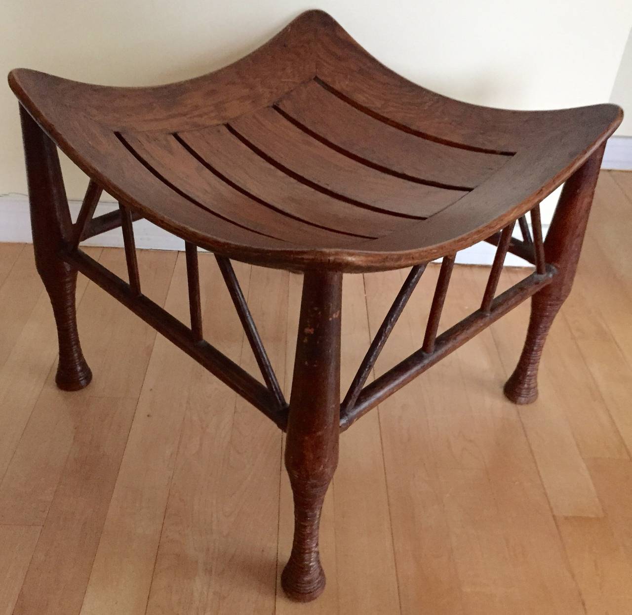 Egyptian Revival Liberty & Co. Oak Thebes Stool