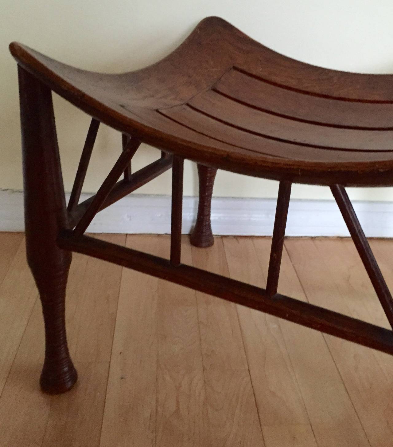 Late 19th Century Liberty & Co. Oak Thebes Stool