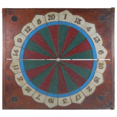 Used 19th C Folk Painted Dartboard