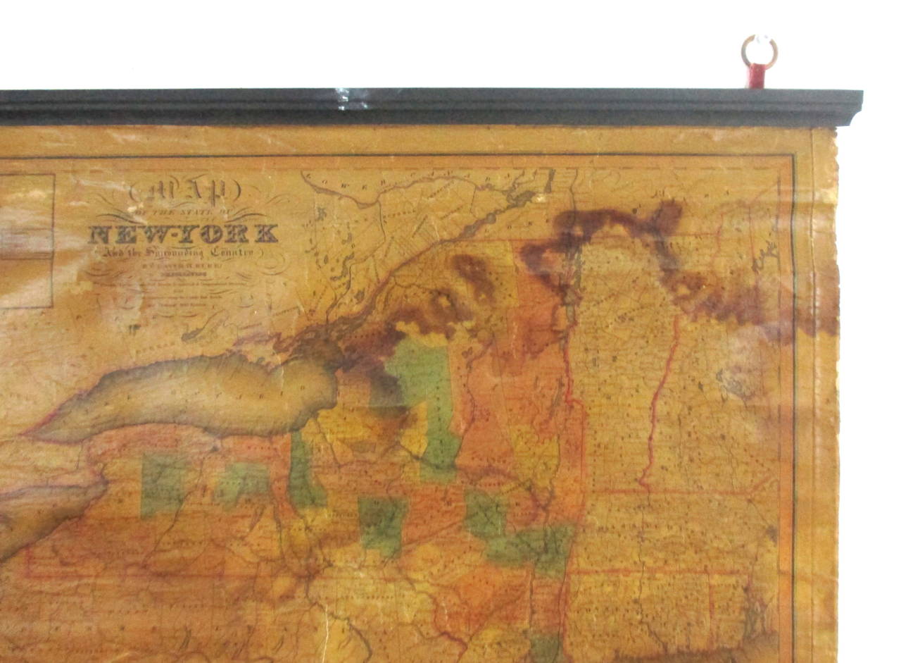 Small David Burr Wall Map of NY State 1829 1