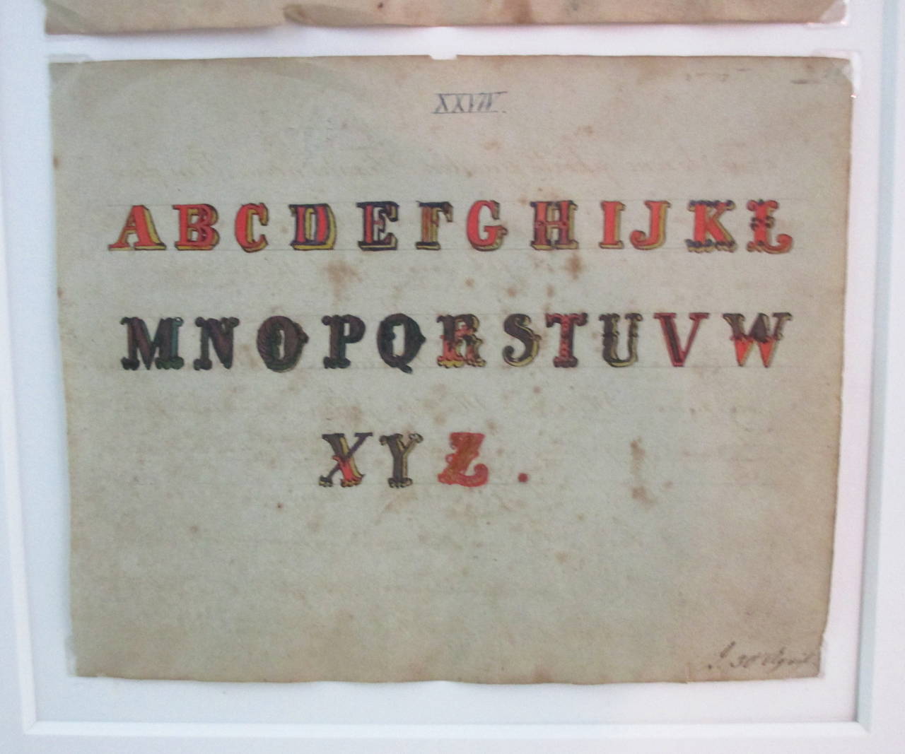 Hand-Drawn 19th C Alphabets In Good Condition In North Egremont, MA