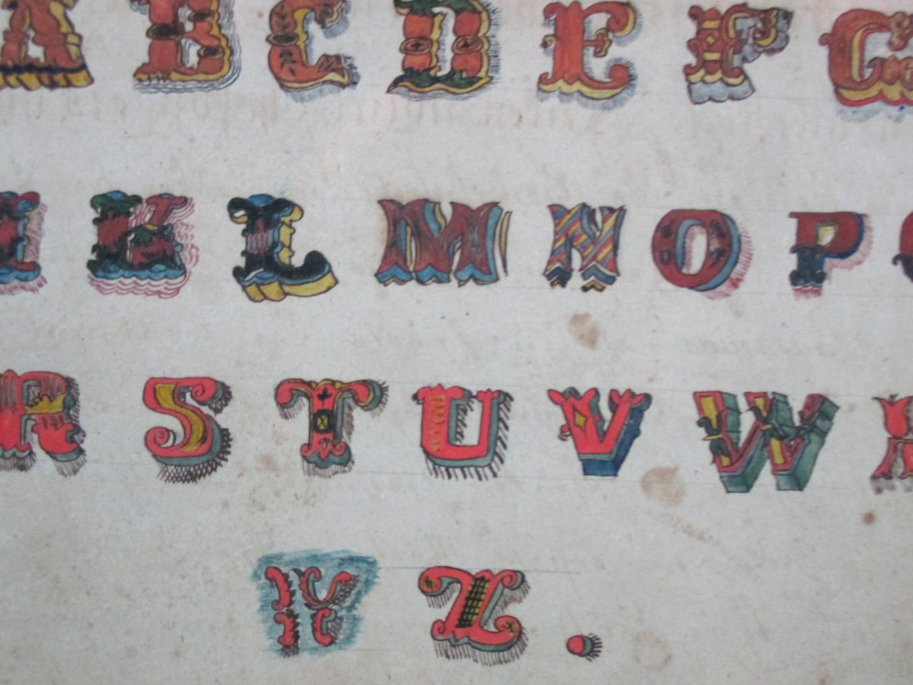 19th Century Hand-Drawn 19th C Alphabets