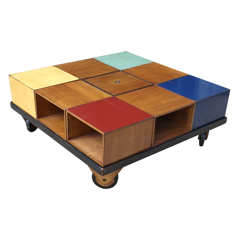 Modular Wood Blocks Coffee Table