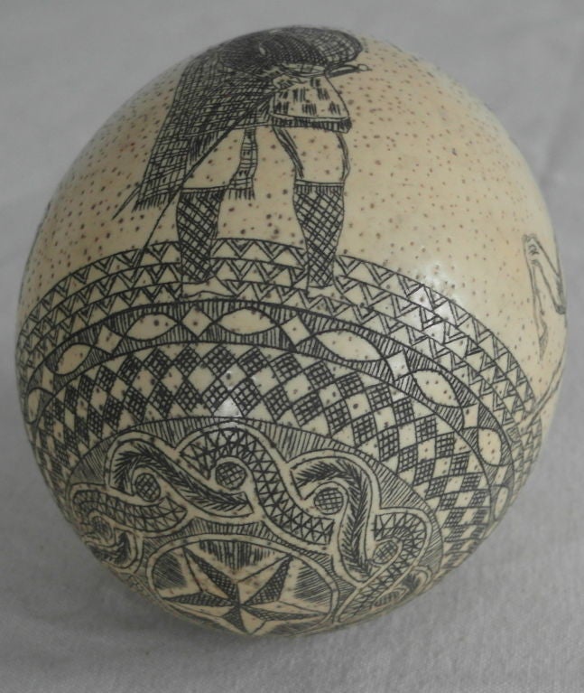 Sailor's Scrimshaw Ostrich Egg 3