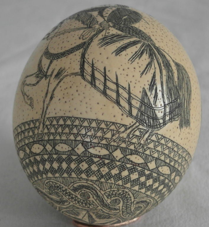 Sailor's Scrimshaw Ostrich Egg 5