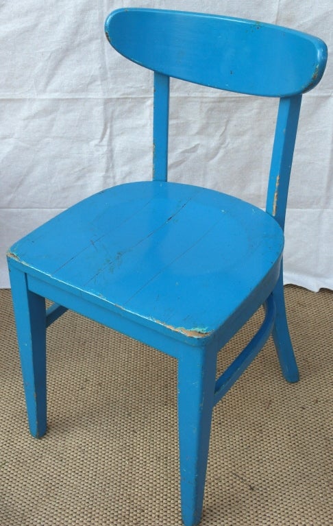 American Six Colorful Cafe Chairs For Sale
