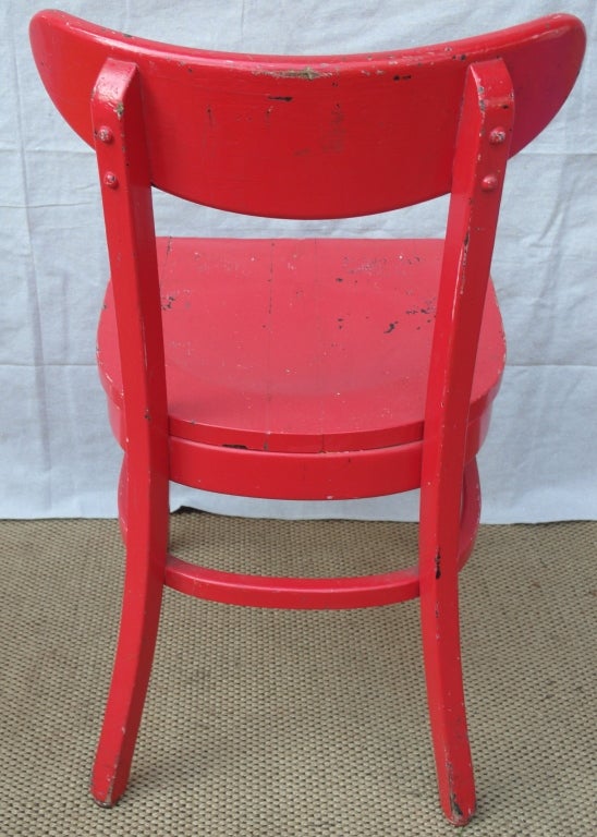 Mid-20th Century Six Colorful Cafe Chairs For Sale