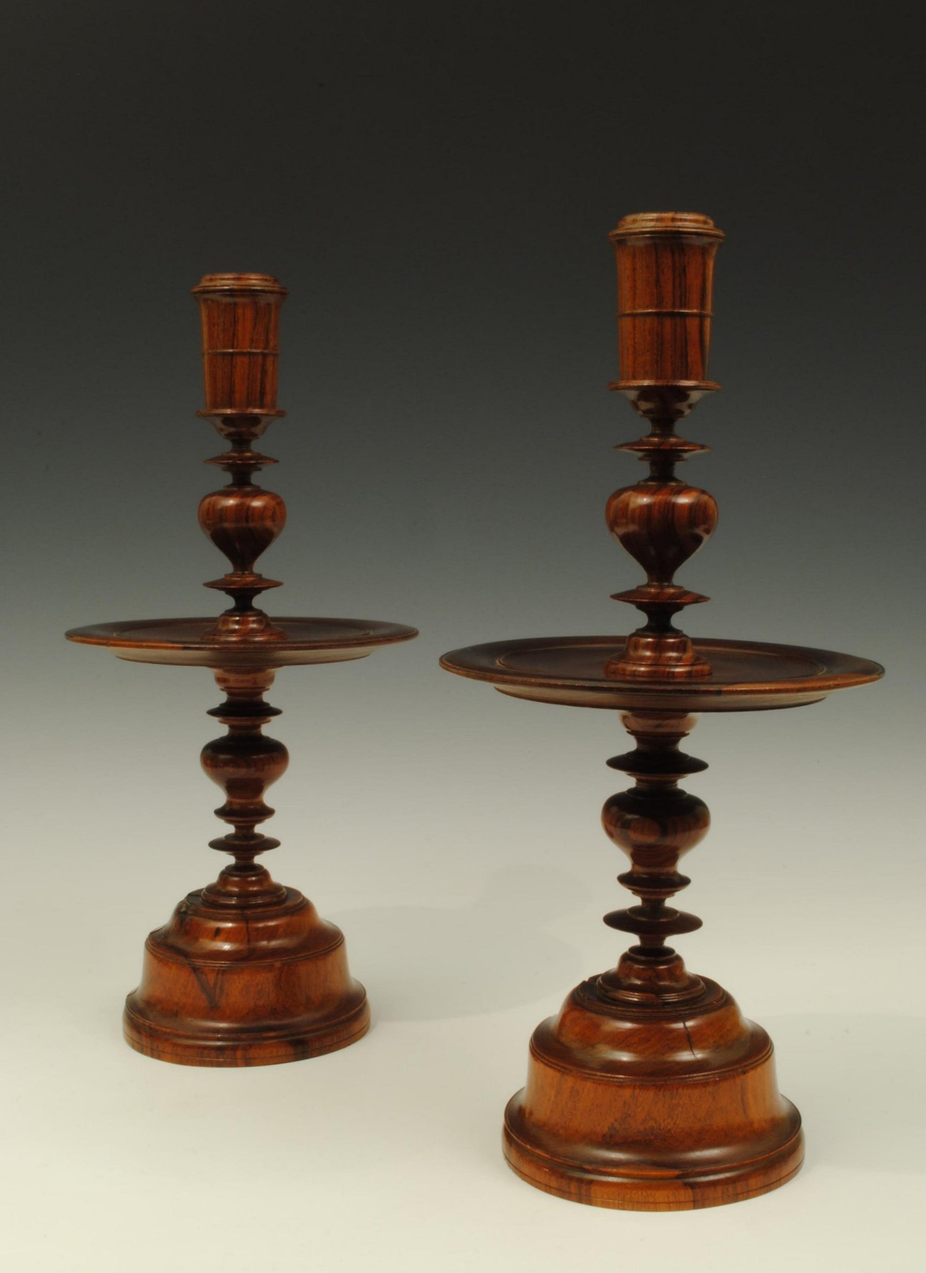 Dutch East Indies Treen Candlesticks