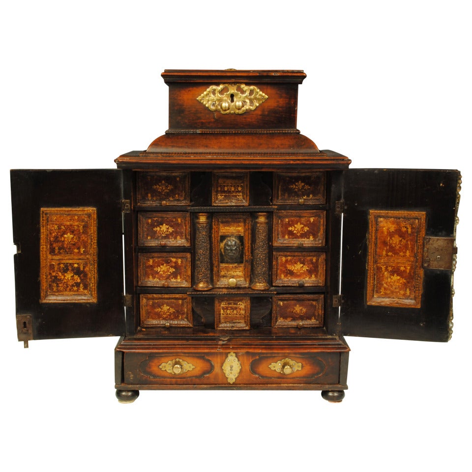 Rare Flemish Ebonised Cabinet