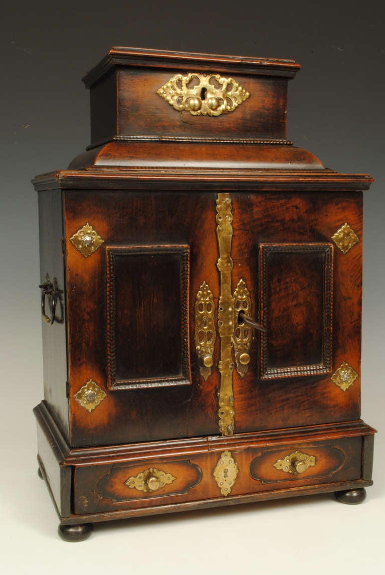 18th Century and Earlier Rare Flemish Ebonised Cabinet