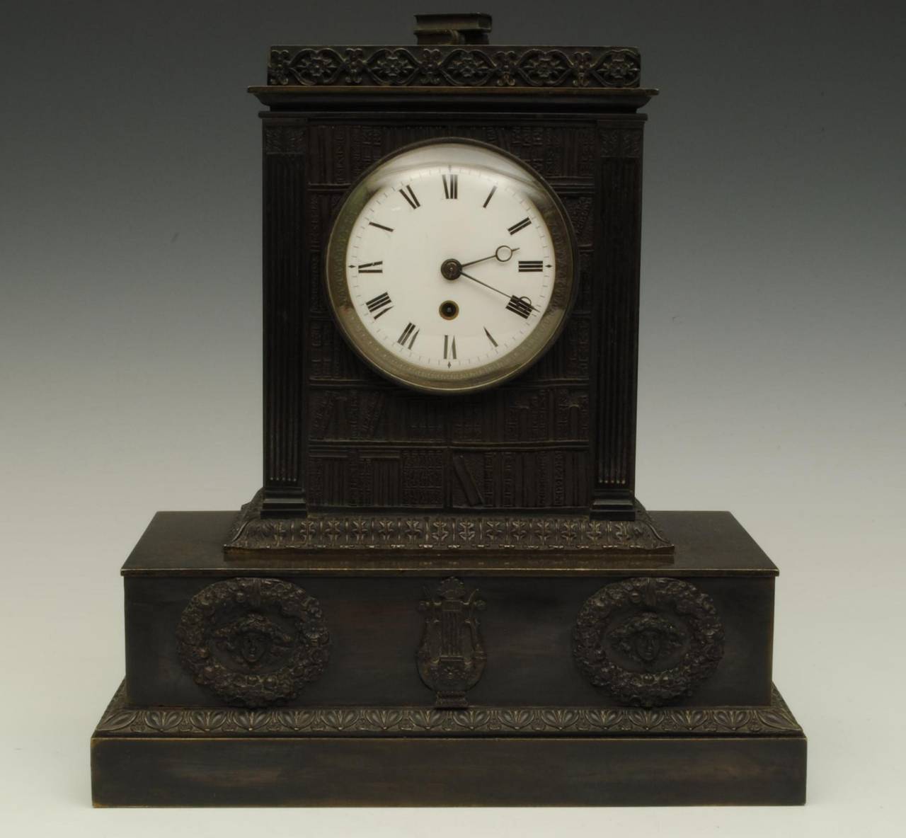 Bronze regency mantle clock