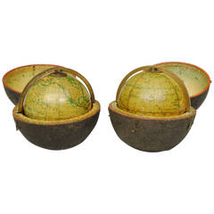 Antique Superb Pair of Newton Pocket Globes