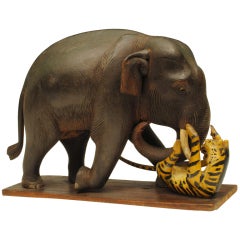 Carved and Polychromed Elephant