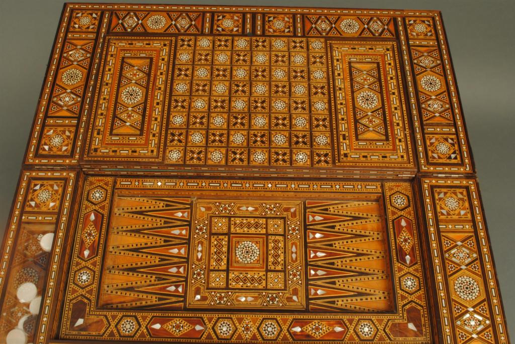 Marquetry Moorish inlaid games table