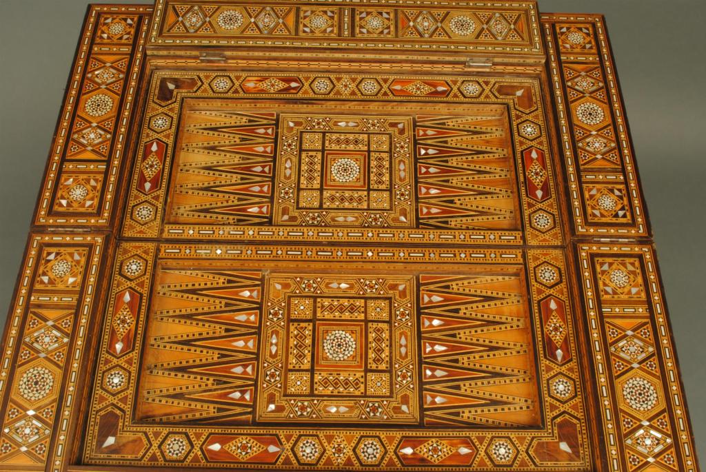 19th Century Moorish inlaid games table