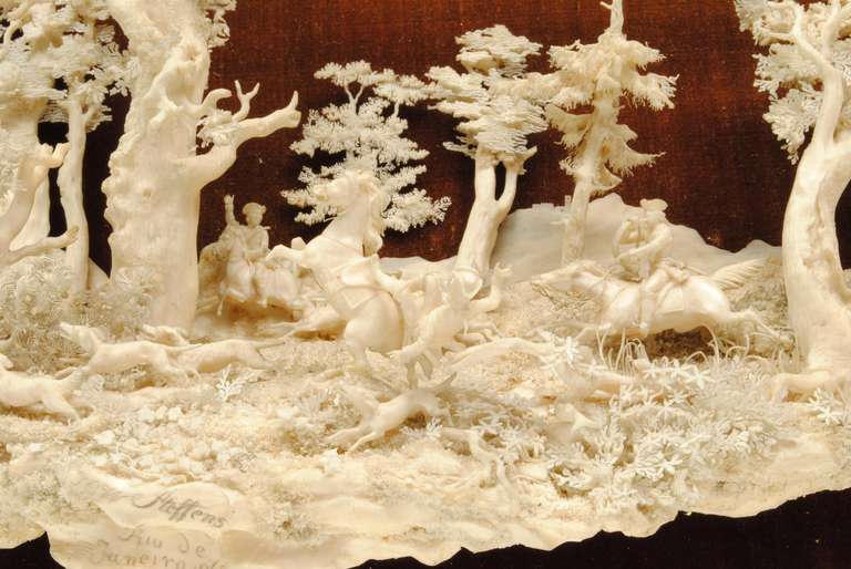 Brazilian Amazing Ivory carved picture