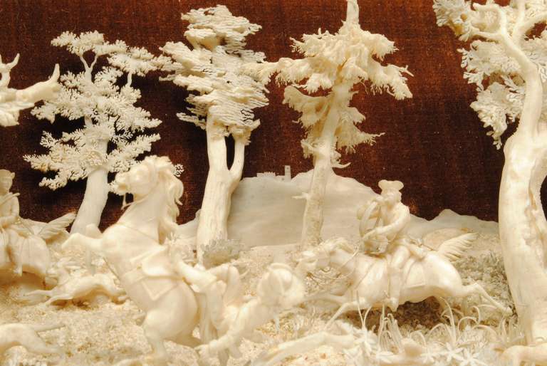 19th Century Amazing Ivory carved picture