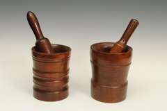 Two treen mortars