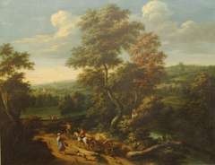 Pair of Flemish landscape oil paintings