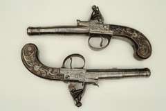Antique Pair of box lock pistols