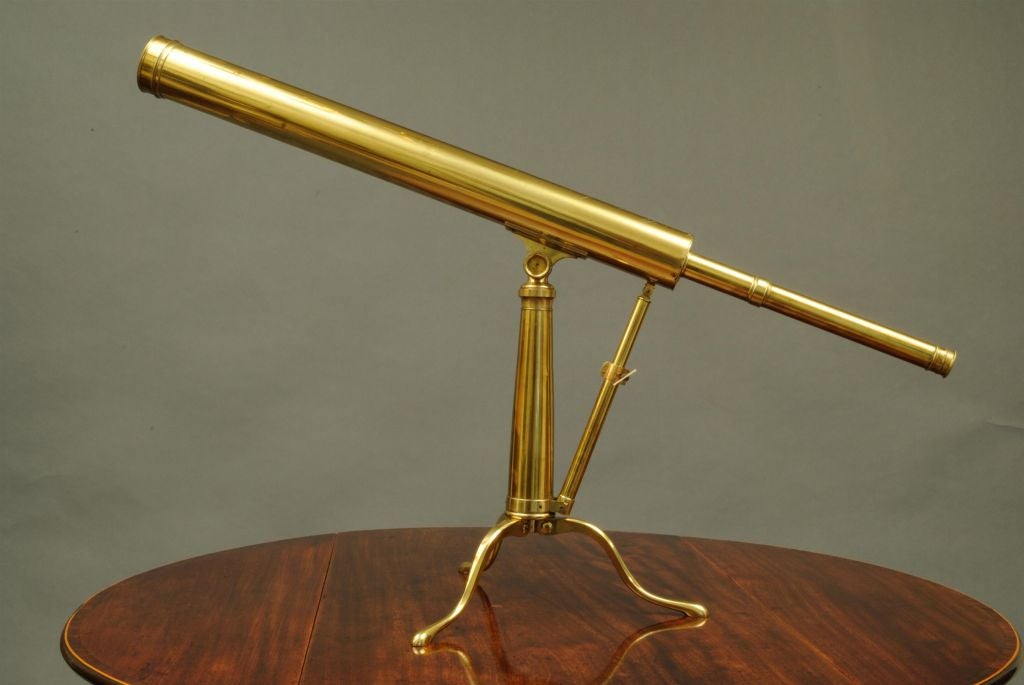 A fine example of a late 18th century brass telescope by Ramsden London contained in its original mahogany case.