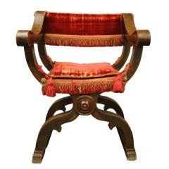 Antique Italian walnut armchair