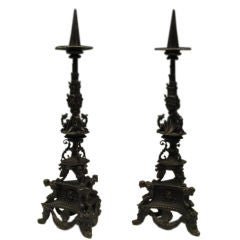 Italian bronze candle sticks