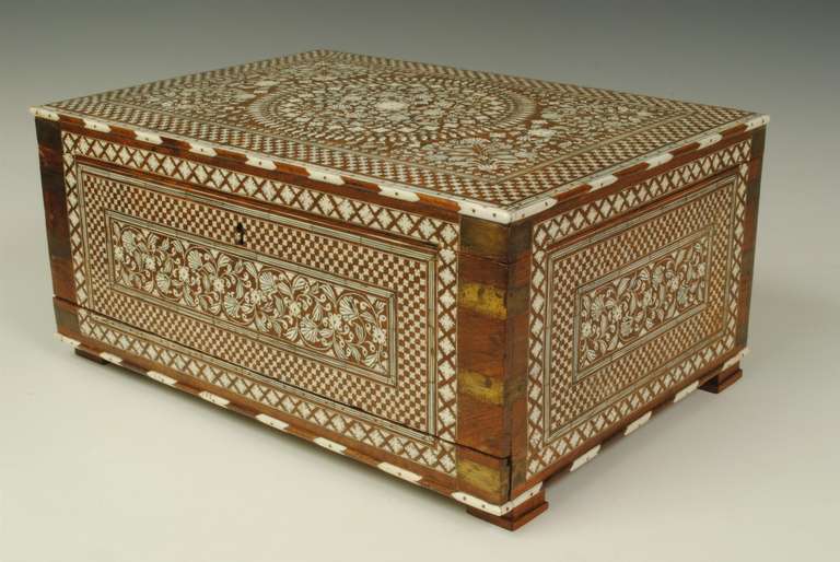 19th Century Indian Ivory inlaid writing box