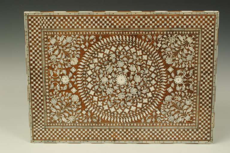 Indian Ivory inlaid writing box 2