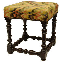 Charming Late 17th Century Walnut Stool