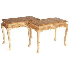 A Fine Pair of Gilt Gesso Side Tables