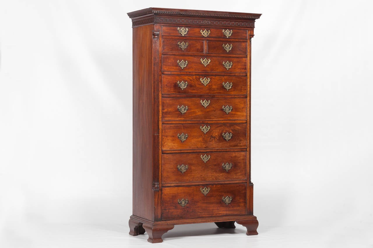 Fine Irish, Georgian Mahogany Tallboy In Excellent Condition For Sale In Dublin, IE
