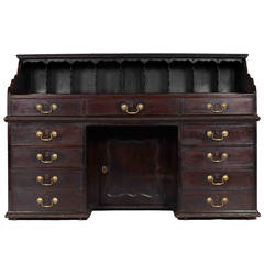 A Fine and Rare Mahogany kneehole desk