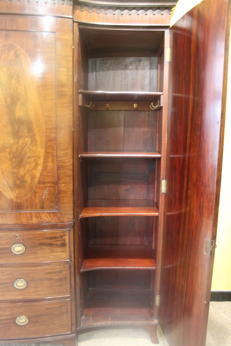 An Edwardian  Mahogany Gentlemans Wardrobe