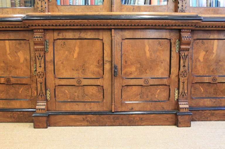 19th Century Pollard Oak Breakfront Bookcase In Excellent Condition For Sale In Dublin, IE