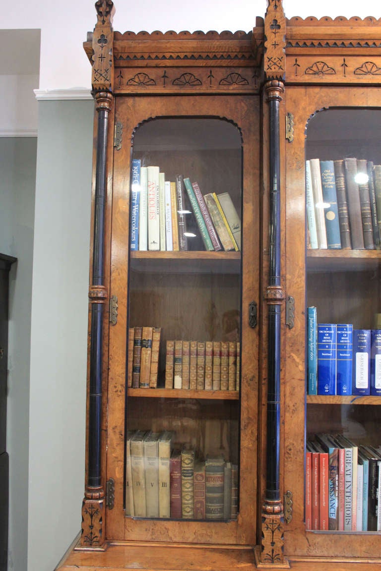 19th Century Pollard Oak Breakfront Bookcase For Sale 3