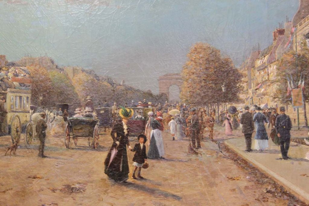 A Parisian scene by J.L'Huillier