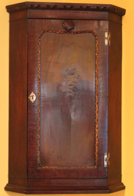 A rare Irish hanging Corner Cupboard.