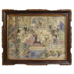 A Pair of Chinese Silk Paintings Antique A Pair of Chinese Silk Paintings