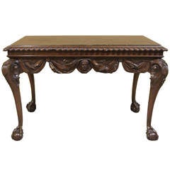 An Important Irish Walnut Marble Top Side Table