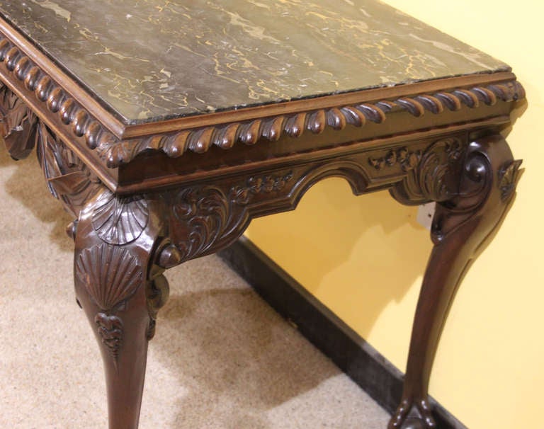 18th Century and Earlier An Important Irish Walnut Marble Top Side Table