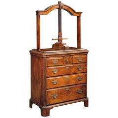 George III Cherrywood Press Chest, Late 18th Century